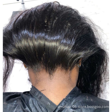 Raw Peruvian Virgin Body Wave Human Hair Hd Lace Front Wig For Black Women Wholesale Full Transparent 360 Lace Frontal Wig Cheap